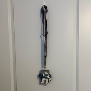 Disney Mickey Mouse Blue and Gray Lanyard Card Holder